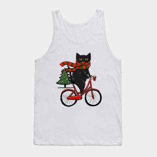 Black Cat Winter Bicycle Ride Tank Top